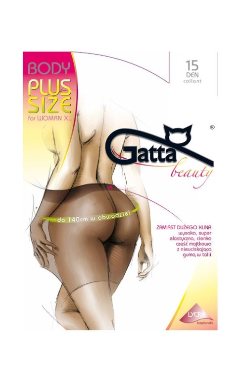 Rajstopy damskie plus size 15 DEN Gatta Body Plus Size for Woman golden – ujęcie 4