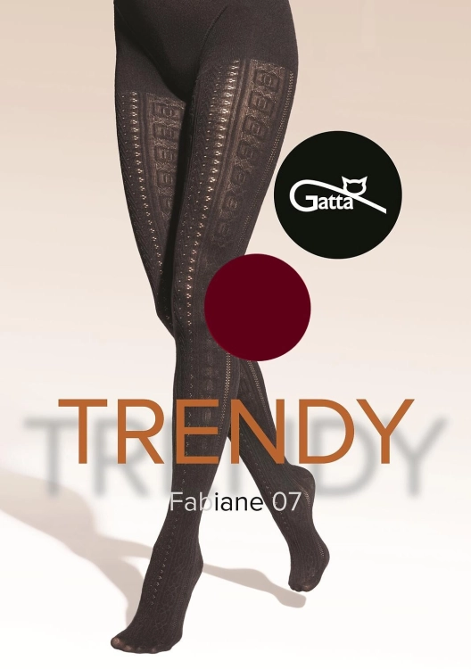 Rajstopy wzorzyste 40 DEN Gatta Trendy Fabiane wz.07 nero – ujęcie 3