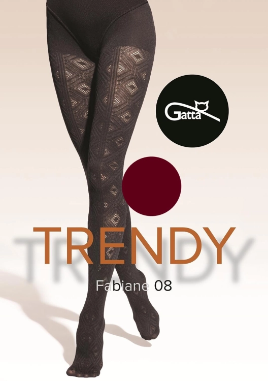 Rajstopy wzorzyste 40 DEN Gatta Trendy Fabiane wz.08 off white – ujęcie 3