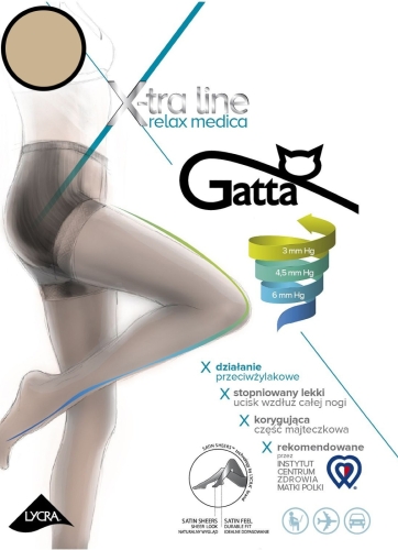 Rajstopy kompresyjne 20 DEN Gatta Body Relax Medica beige – ujęcie 3