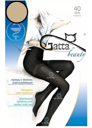 Rajstopy kompresyjne 40 DEN Gatta Body Relax Medica beige – ujęcie 3