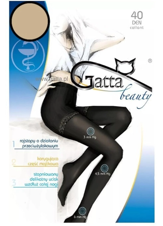 Rajstopy kompresyjne 40 DEN Gatta Body Relax Medica beige – ujęcie 3