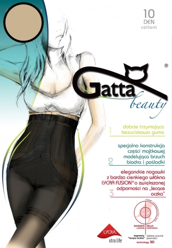Rajstopy modelujące 10 DEN Gatta Body Total Slim Fusion beige – ujęcie 3