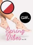 Skarpetki Gatta Spring Vibes wz.04 15 den off white-red