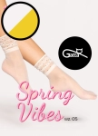 Skarpetki Gatta Spring Vibes wz.05 15 den off white-yellow